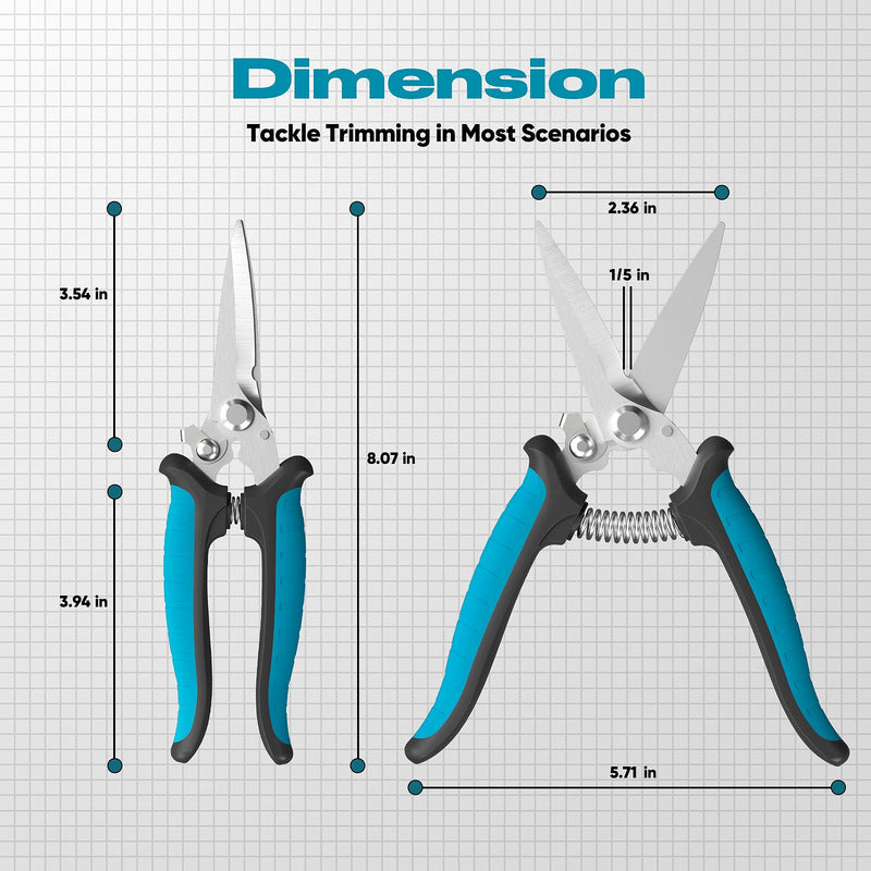 [Australia - AusPower] - GARTOL 8" Scissors All Purpose Heavy Duty - Razor-sharp Tin Snips for Sheet Metal, Electrical Wires, Insulation, Ropes, Cardboard | Electrician Tools with Cable Notch, Ergonomic Grip | DIY Scissors 