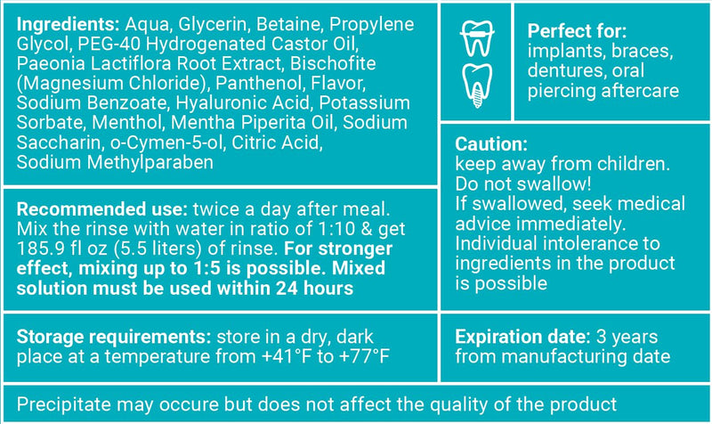 WATER DENT Water Flosser Rinse, Solution, Additive & Mouthwash for Dry Mouth – Compatible with Waterpik & All Oral Irrigators, with Hyaluronic Acid, Alcohol & Fluoride Free, Fruit Mint, 16.9 fl oz 16.9 Fl Oz (Pack of 1)