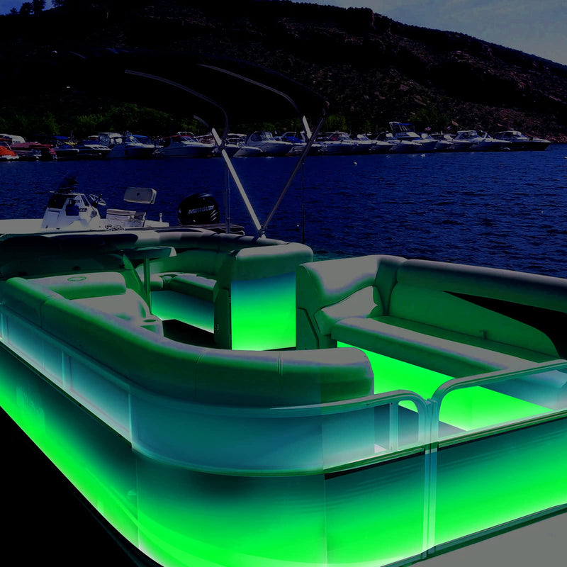 40FT Boat LED Strip Lights 12V Waterproof, Marine LED Strip Lights for Pontoon, Ideal as Under Gunnel Lights, Deck Light, Boat Interior Light for Kayak, Jon Boat and Fishing Boats (Green) Green (40ft)