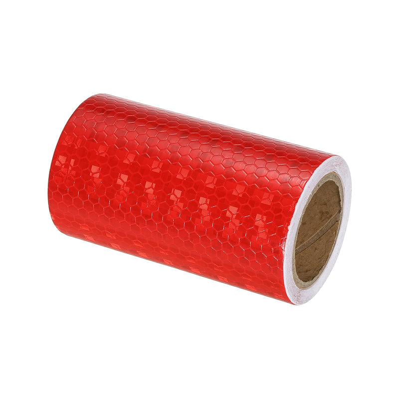 PATIKIL Reflective Tape, 4 Inch x 10 Ft Waterproof High Visibility Warning Safety Adhesive Tape Outdoor Reflector for Cars Trucks, Red 4IN x 10FT 1