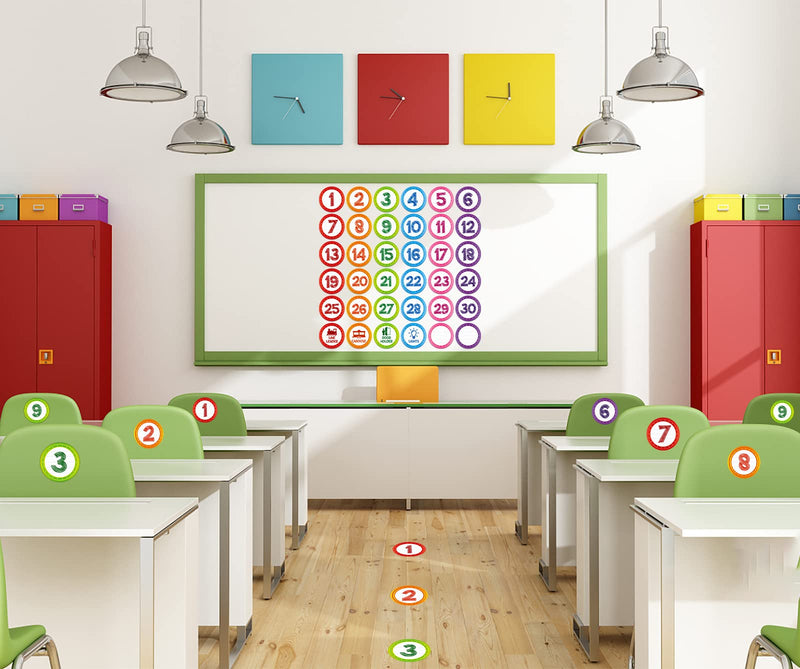 [Australia - AusPower] - FaCraft Line Up Spots for Classroom Floor - 36pcs Classroom Line-up Stickers Number Spot Stickers Markers for Teacher Kindergarten Preschool Elementary Classroom 