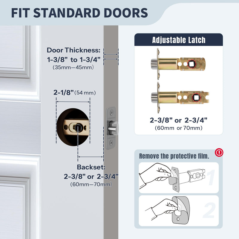 Wave Style Door Lever Keyed Entry Door Handle with Lock, Entrance Lever Reversible for Left/Right Handed for Office or Front Door with Satin Nickel Finish, 1 Pack Keyed Entry (With Lock & keys)