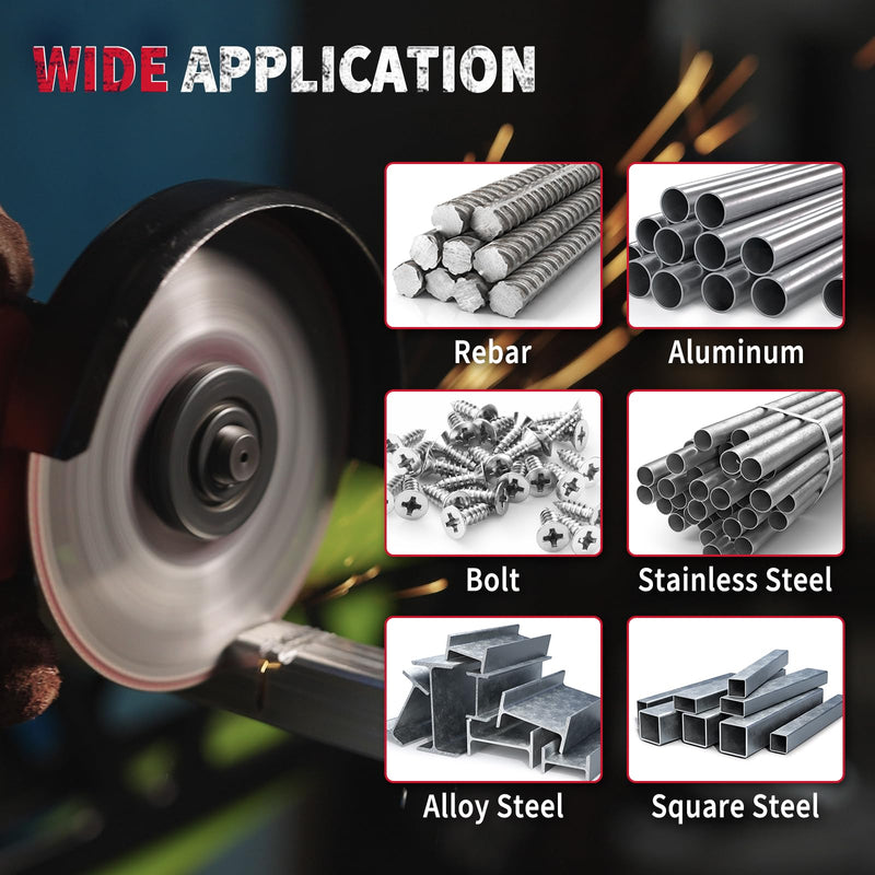 [Australia - AusPower] - 5 Pack Diamond Cutting Wheel 4 1/2 Inch for Metal with 7/8" Arbor, Carbide Cutting Wheel, Angle Grinder Cutting Disc, 4 1/2 Cut Off Wheel for Metal with 5000+ Cuts on Rebar, Steel, Iron and INOX 4.5"x7/8in. 5.0 