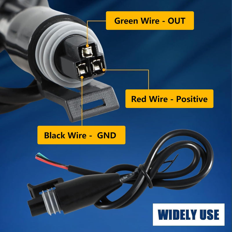 [Australia - AusPower] - FUSCH 1600 PSI Pressure Transducer Sensor with Connector Harness, 1/8"NPT Thread Stainless Steel Pressure Transmitter for Oil Fuel Water Air 
