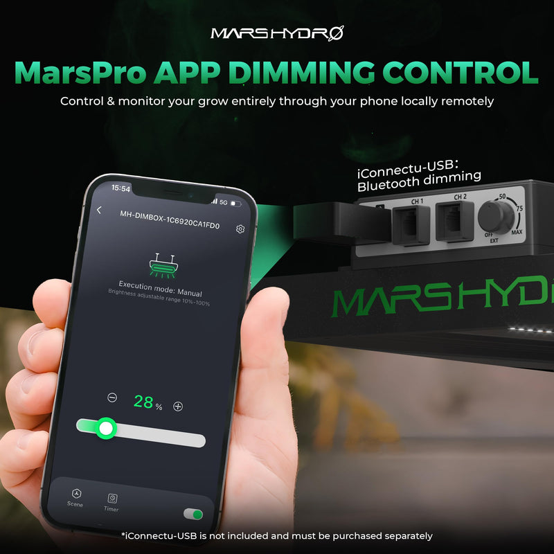 [Australia - AusPower] - MARS HYDRO 2025 iConnectu Controller, for New Version FC & FC-E & SP3000 LED Grow Lights, Bluetooth USB Supports Smart Grow System Devices, WiFi App controllable, Expansion Port for RJ12 