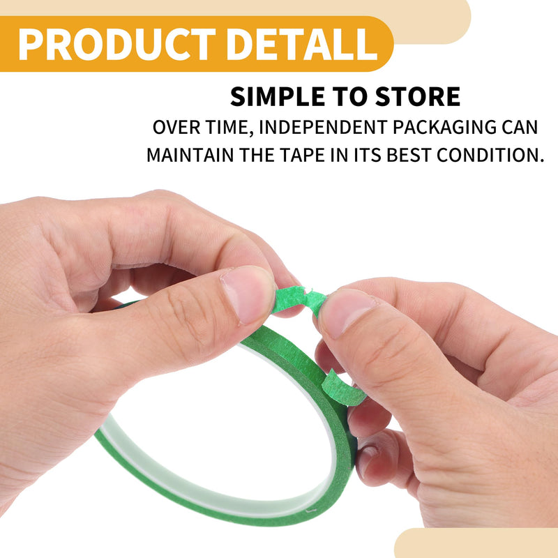 1 Pc 0.2 Inches x 10.9 Yards Universal Painters Tape - DIY Car Auto Paint for Masking Tape No Residue - Crepe Paper Green