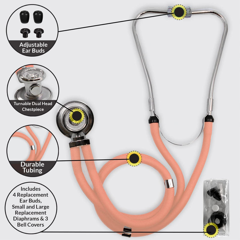 [Australia - AusPower] - Dixie Ems Sprague-Rappaport Type Two Tube Stethoscope – Frosted Pink 