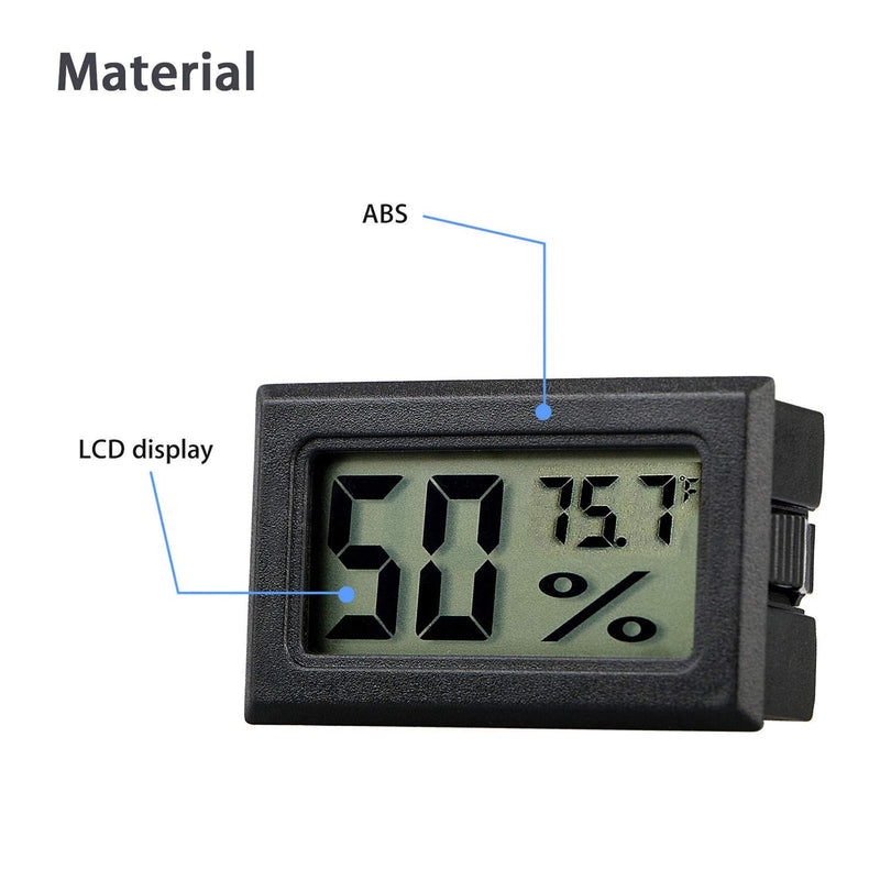 [Australia - AusPower] - 4-Pack Mini Digital Temperature Humidity Meters Gauge Indoor Thermometer Hygrometer LCD Display Fahrenheit (℉) for Reptile Tank,Jars,Guitar Case,Greenhouse, Garden, Cellar, Fridge, Closet 