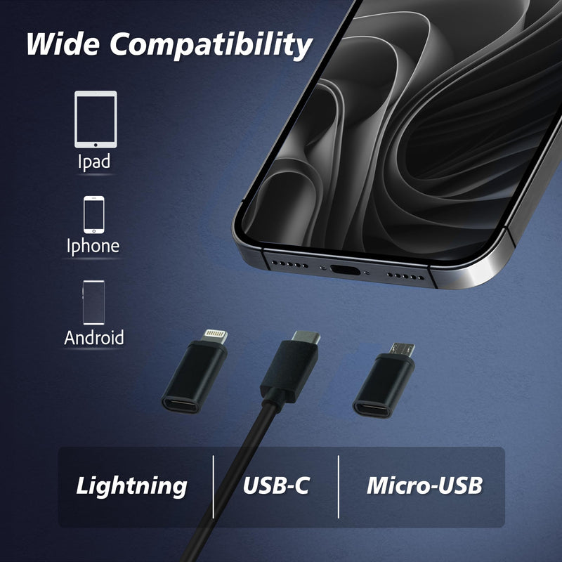 [Australia - AusPower] - Dual Lens Endoscope Camera with Light (1920 * 1440) Inspection Camera with 9 Adjustable LED Lights (16.5 ft) Semi Rigid Cable Borescope for iPhone, iPad, Samsung and Android Devices. 