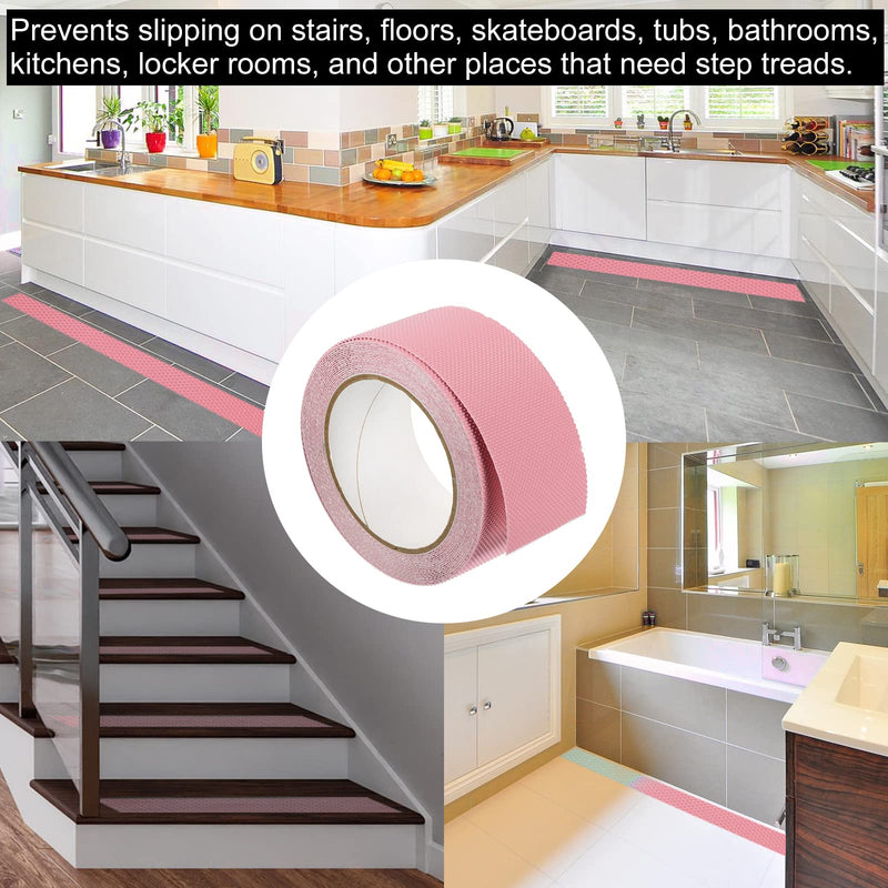 PATIKIL 2 Inch x 16.2 Feet Anti Slip Grip Tape, Non-Slip Traction Tape Waterproof for Stairs Outdoor Indoor, Pink 2" x 16.2' 1