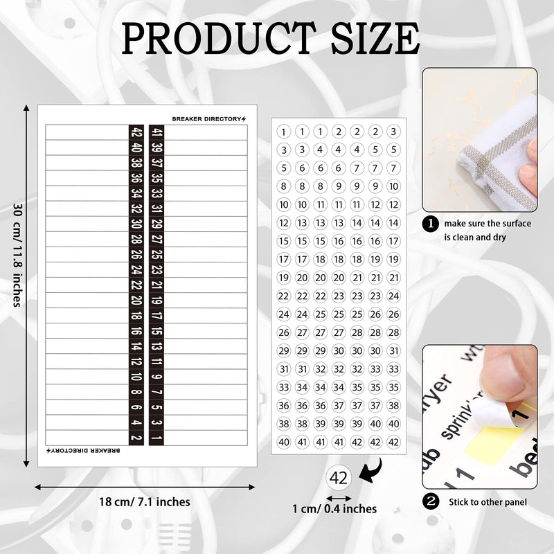 5 Pieces Circuit Breaker Box Labels Waterproof Fuse Box Sticker Circuit Breaker Directory Label Household Electric Panel Number Markers Adhesive Load Center Identification Sticker