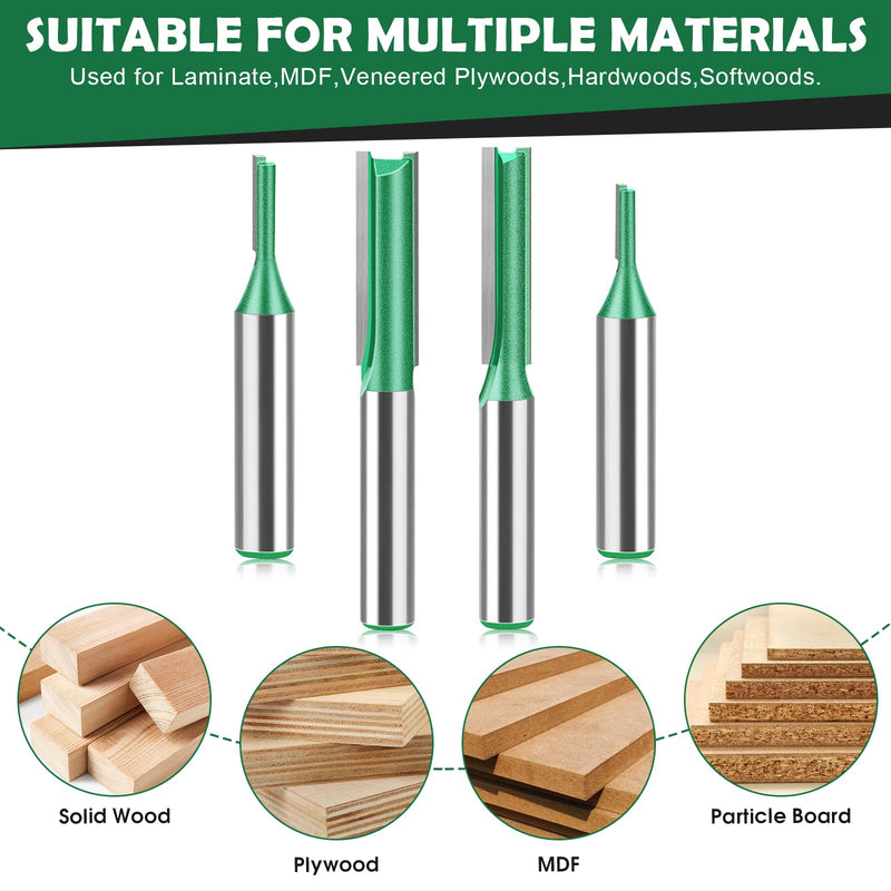 [Australia - AusPower] - Milling Cutter for Router Set Groove Cutter 8 mm Shank 6 Pieces Router Bits Wood Cutter 3 mm 4 mm 5 mm 6 mm 7 mm 8 mm Groove Cutter Wood Router Accessories Milling Drill Bit Drill Bit for Wood Cutting 