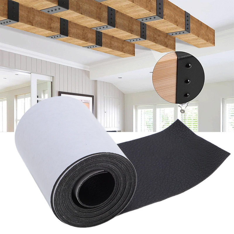 5 Feet Faux Wood Beam Strap, Ceiling Decorative Tape PVC Leather Flexible 100 Nails Self Adhesive Design, Wood Repair Tape for Ceilings Shutters Mantels (2.36inch) 2.36inch