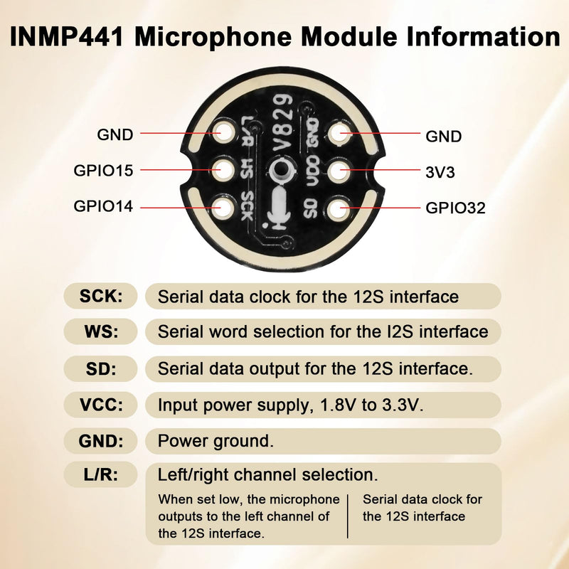 INMP441 Omnidirectional Microphone Module RUIZHI 3 Pieces INMP441 Omnidirectional Microphone I2S Interface Digital Output Sensor Module Support ESP with Arduino