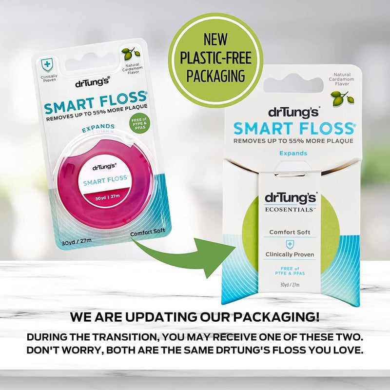 [Australia - AusPower] - DrTung's Smart Floss - Natural Floss, PTFE & PFAS Free, Gentle on Gums, Expands & Stretches, BPA Free - Natural Cardamom Flavor (Pack of 6) 1 Count (Pack of 6) 