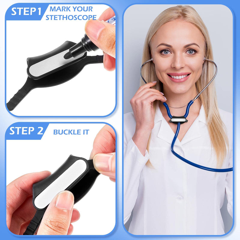 [Australia - AusPower] - 10 Pcs Stethoscope Name Tag Stethoscope ID Tag Personalized Identification Tag with Name Label Stickers Practical Gift Nurses, Doctors, Veterinarians and Med Students 