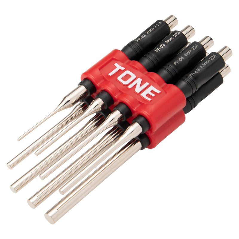 TONE Pin Punch Set PP800P Red 8-Piece PP800P: Includes 8 holder