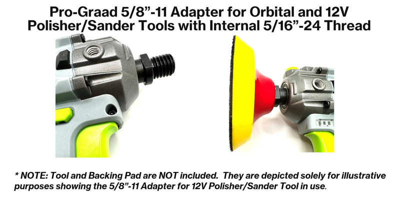 [Australia - AusPower] - 5/16”-24 to 5/8”-11 Adapter for Orbital DA & 12V Polisher Sander Buffer Tools with Internal 5/16”-24 Thread, 5/16”-24 Male x 5/8”-11 Male, Convert Tool to use 5/8”-11 Threaded Backing Pads 5/8"-11 Adapter 