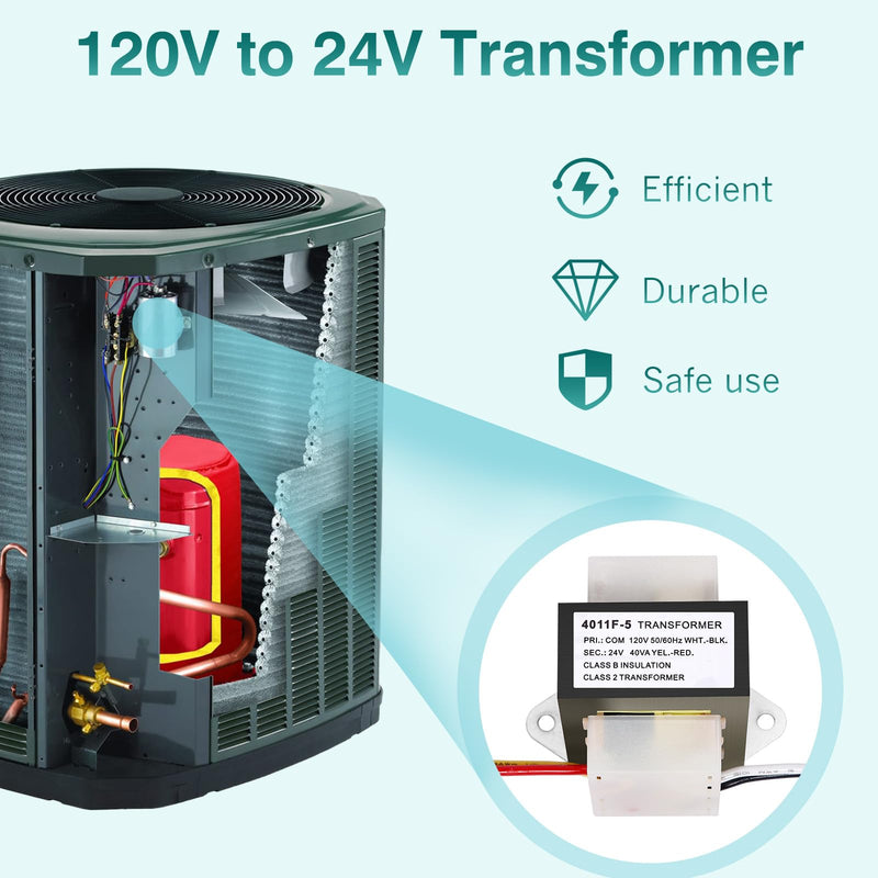 [Australia - AusPower] - 46-24124-06 HVAC Transformer 40 VA 120/24V Replacement for Furnace 46-24124-06 BE161640GDD 29M7101,120V to 24V AC HVAC Furnace Transformer Channel 2 Hole Mount 