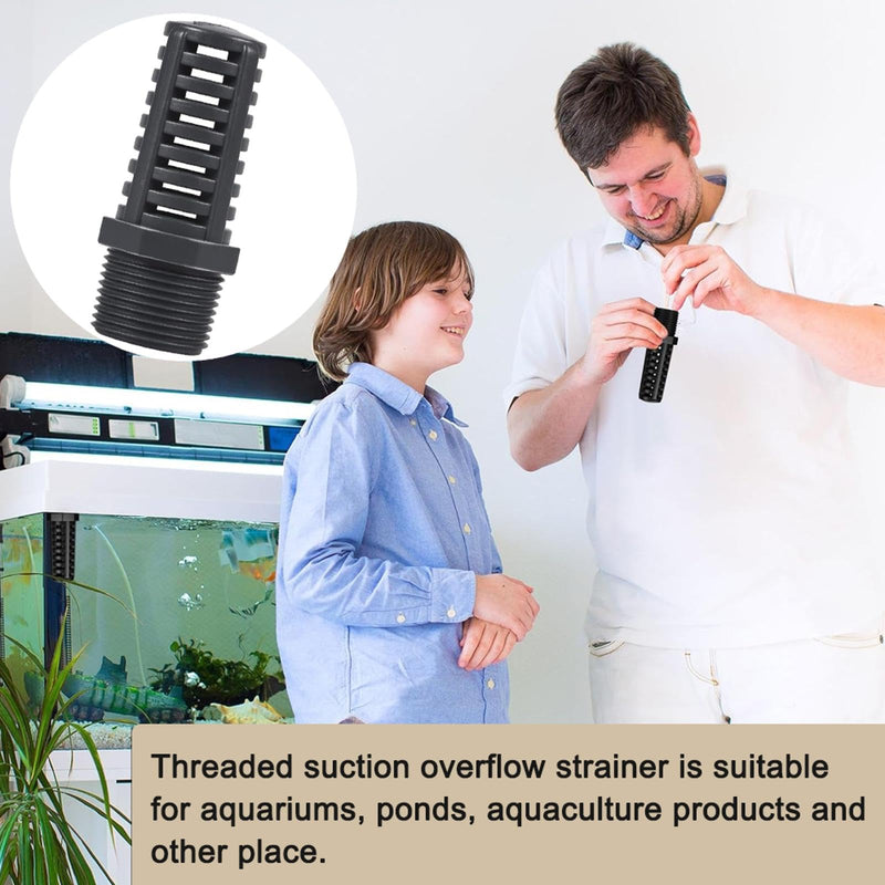 [Australia - AusPower] - Suction Overflow Strainer Drain Fitting Connector Water Pump Filter Thread Sieve for Aquariums, Ponds, Fish Tanks (1.5 Inches) 1,5" 