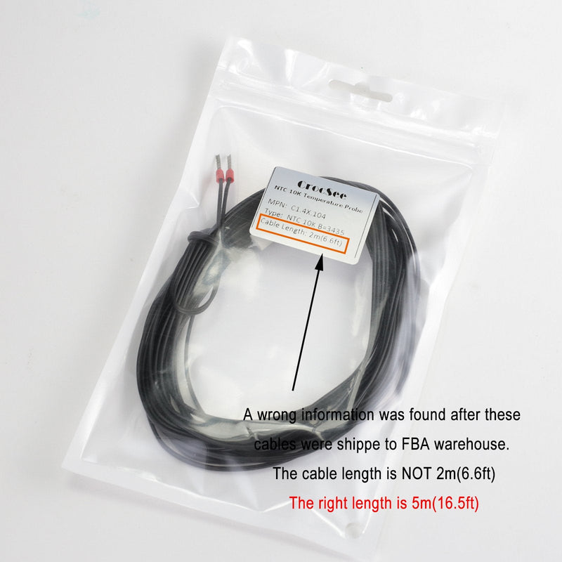 [Australia - AusPower] - CrocSee NTC 10K 5 Meters Waterproof Temperature Sensor Probe 