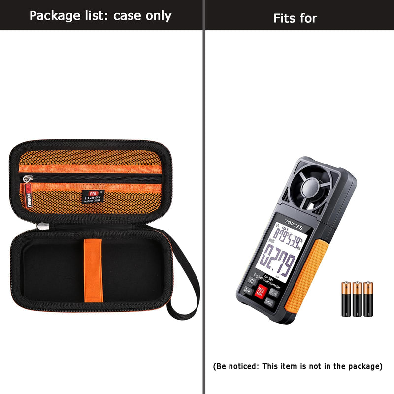 [Australia - AusPower] - FBLFOBELI Hard Case for TopTes TS-501B Sound Level Meter/TopTes TS-301 Digital Anemometer Wind Speed Meter/TopTes TS-710 Light Meter Lux/Foot Candles Meter (Case Only) (Orange) Orange 