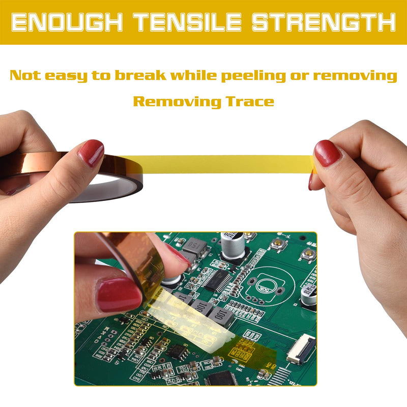 [Australia - AusPower] - FEPITO 6 Rolls Heat Tape for Heat Press Resistant Temperature Polyimide Tape,Ideal Solution for Heat Transfer,Sublimation,Heat Vinyl Press,3D Printing Electronics,Soldering,Circuit Board and More 