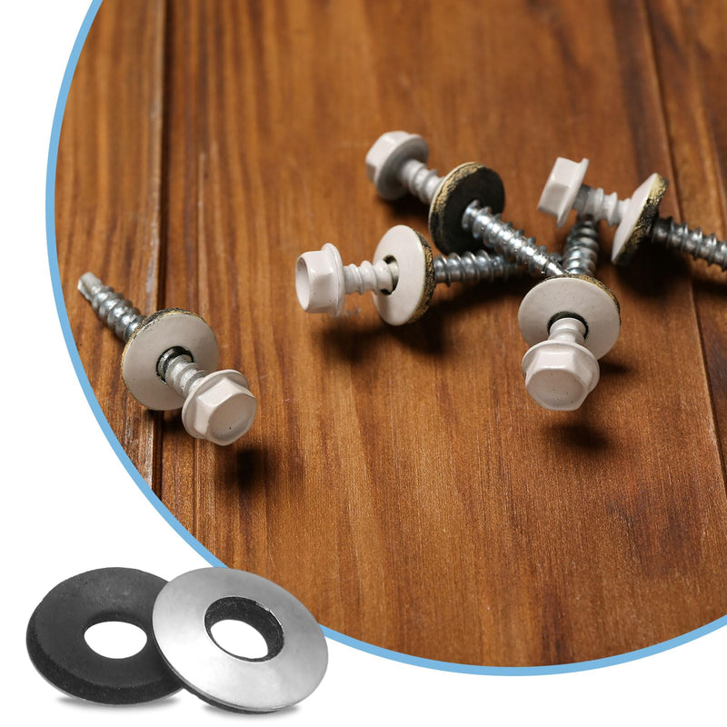 [Australia - AusPower] - uxcell 60Pcs 1/4" x 5/8" Sealing Washers, 304 Stainless Steel EPDM Bonded Neoprene Rubber Washers for Screws Bolts, Silver&Black 1/4" x 5/8" 60 