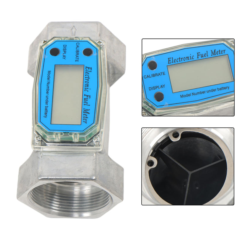 [Australia - AusPower] - findmall 2 Inch Electronic Turbine Flowmeter, 15.8-132 Gpm Blue Fit for Diesel, Gasoline, Kerosene, Methanol, Water 