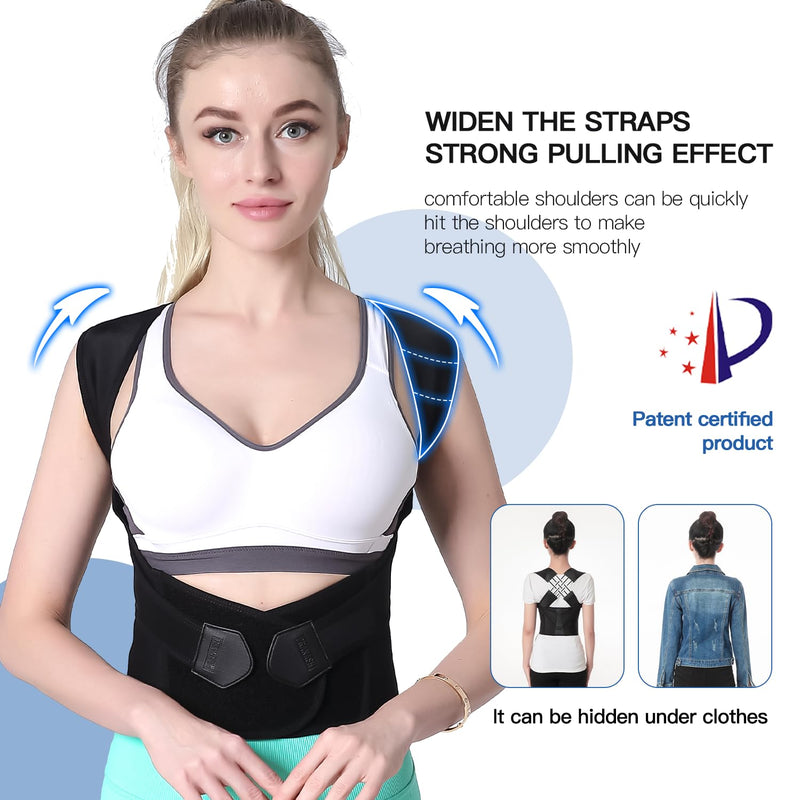 [Australia - AusPower] - Posture Corrector for Women and Men,Adjustable Shoulder Straightener,Back Support Brace,Upper Spine scoliosis, hunchback Large 