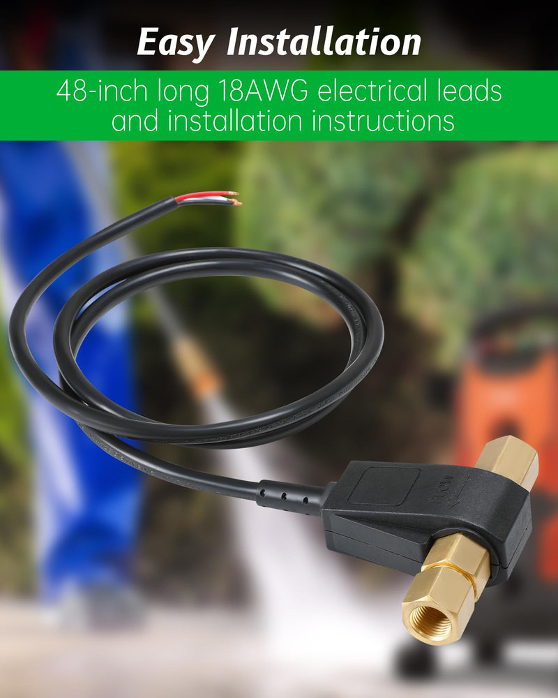 [Australia - AusPower] - 100975 Flow Switch for Pressure Washer, Flow Switch Fit for General Pump, 12.0 GPM, 5000 PSI, Mounts in Any Position 