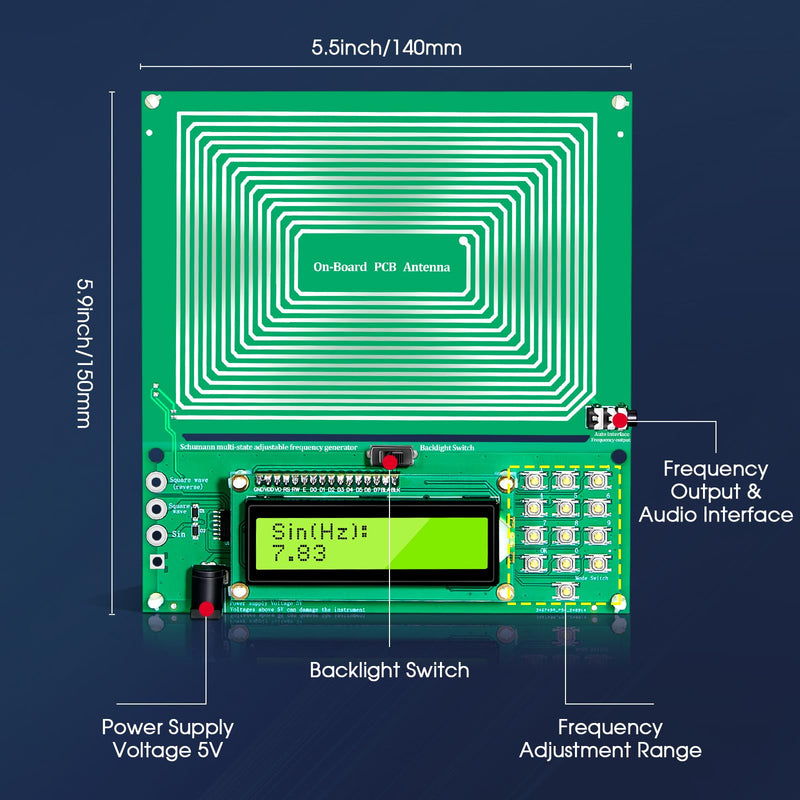 Adjustable Schumann Resonance Generator (0.01Hz-200KHz) I Frequency Generator for Meditation. Frequency Experiments. USB Powered