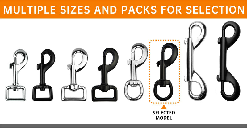 [Australia - AusPower] - Garwor 3/4" Heavy Duty Swivel Snap Hooks Black Electrophoresis Coating, 4Pcs Dog Clips Trigger Snaps Dog Leash Hook Key Chain for Linking Pet Leash Flag Hooks 3/4”-J-4 Pcs 