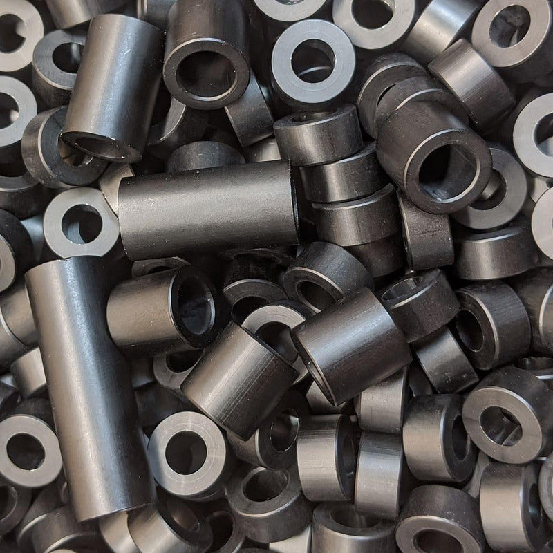 [Australia - AusPower] - Aluminum Spacer Black 5/8" OD x 1/4" ID x Choose Your Length, Round Spacer Unthreaded Standoff Bushing Plain Finish, Fits Screws Bolts 1/4" or M6 by Metal Spacers Online (1/2" Length, 10 Pack) 1/2" Length 