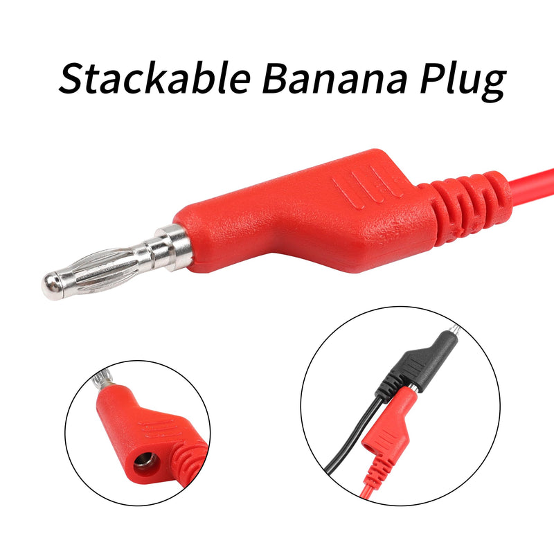 [Australia - AusPower] - YACSEJAO BNC Test Leads 4.2FT/1.3M BNC to 4mm Stackable Banana Plug Oscilloscope Probe Head Oscilloscope Test BNC to Dual Stacking Test Leads Cable 