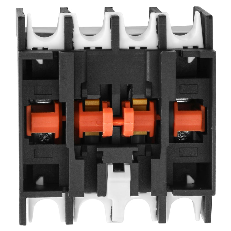 Heschen AC Contactor Auxiliary Contact Blocks F4-22 4 Pin 2NO 2NC Contacts Front Mount Screw Connector Fits CJX2 Series AC Contactors