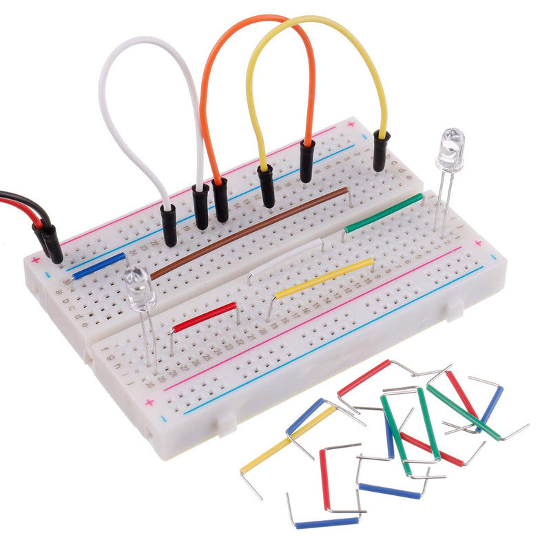 BOJACK Breadboard Kit Solderless Breadboard 2 Pieces 830 Points Breadboard & 2 Pieces 400 Points Breadboard & 126 Pieces Flexible Breadboard Jumper Wires (3 Values 130 Pieces)