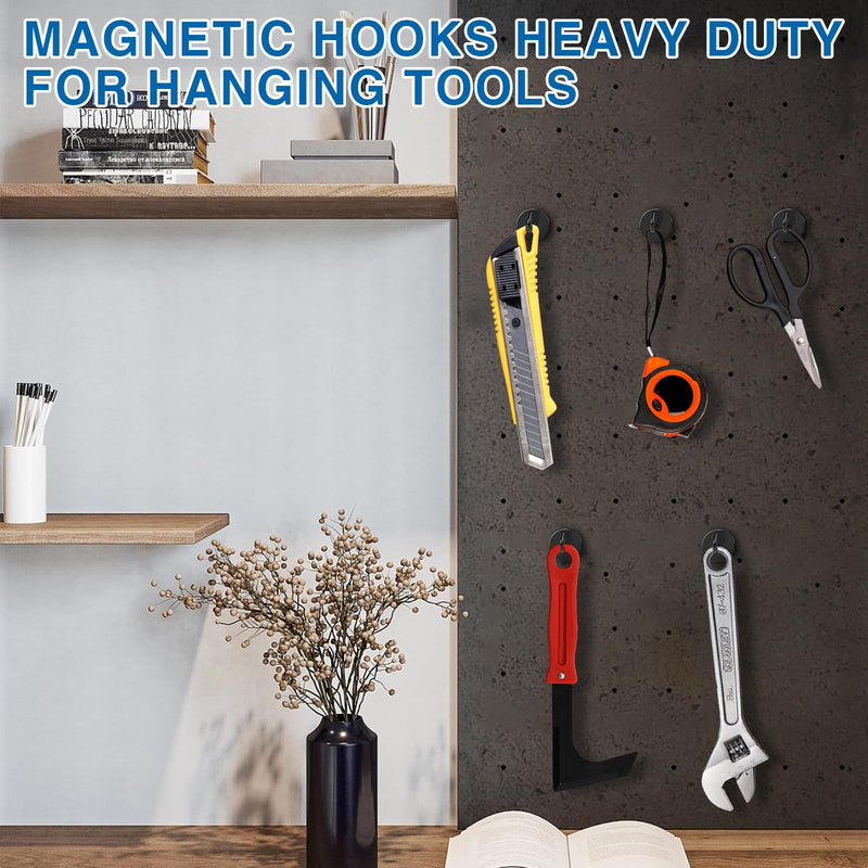 [Australia - AusPower] - LOVIMAG Magnet Hooks for Cruise Cabin, 80lbs Cruise Door Magnets with Epoxy Coating, Cruise Must Haves for Travel, Strong Magnetic Hooks for Classroom, Kitchen Essentials, Locker Organizer, -12 Pcs Black 