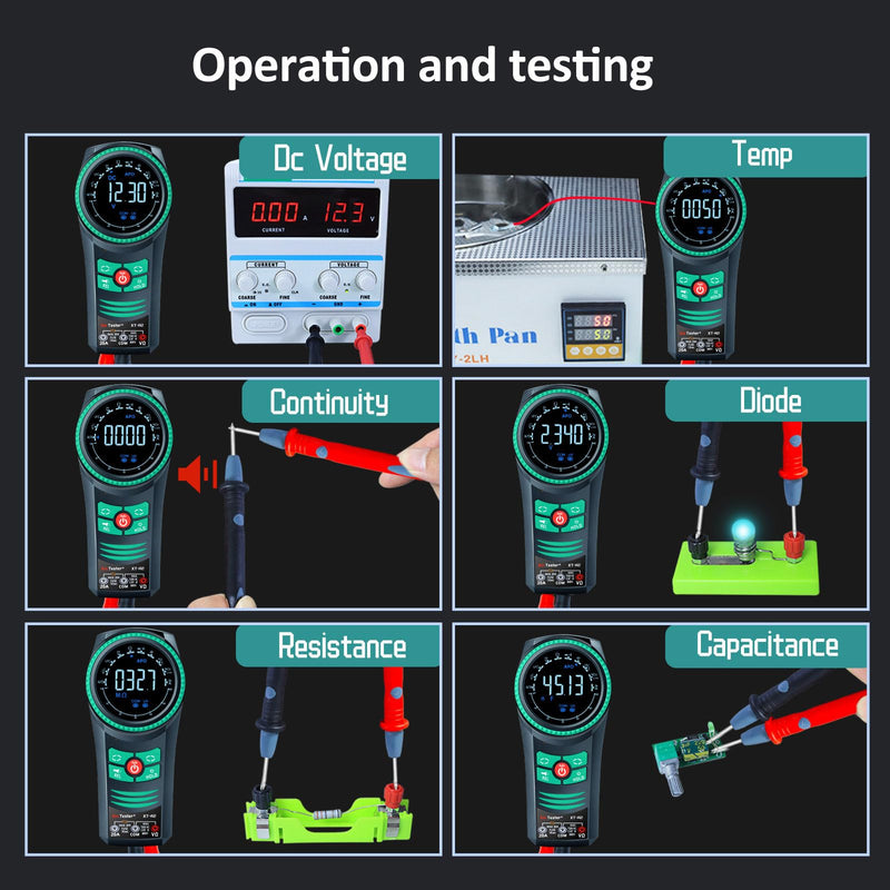 [Australia - AusPower] - Xin Tester Digital AC DC Professional Multimeter Tester, TRMS 6000 Counts Rotary Dial Electrical Automotive Autoranging DMM 1000V NCV Volt Ohm Amp Meter, Capacitance Temperature Diode XT-R2 