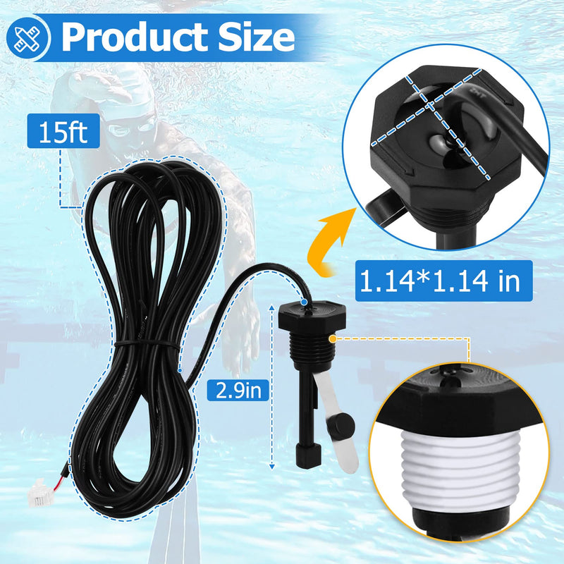 GLX-FLO-RP Flow Switch Assembly for All Hayward Goldline Aquarite Salt Systems, Metal Induction Structure Pool Flow Sensor Suitable Hayward Salt Cell & Chlorine Generator with 15-Feet Cable 1