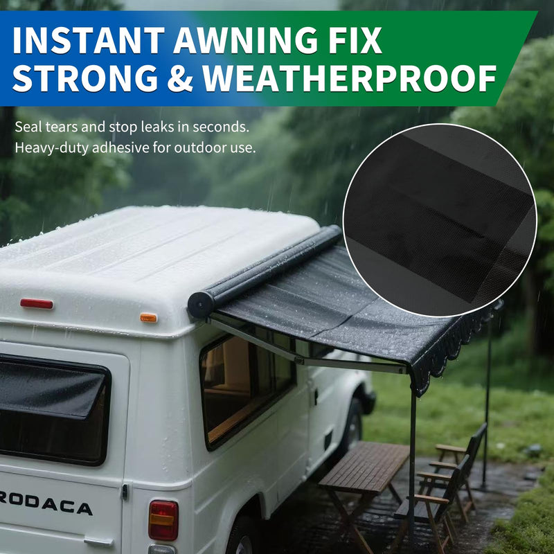 YONGJIN RV Awning Repair Tape, Heavy Duty Outdoor Tent Repair Tape and Tarp Tape, Waterproof Tarp Patch Kit for Camper, Boat Covers, Canvas, Sail, Canopy, and Outdoor Fabric Tear Repair (3 inch) 3 inch