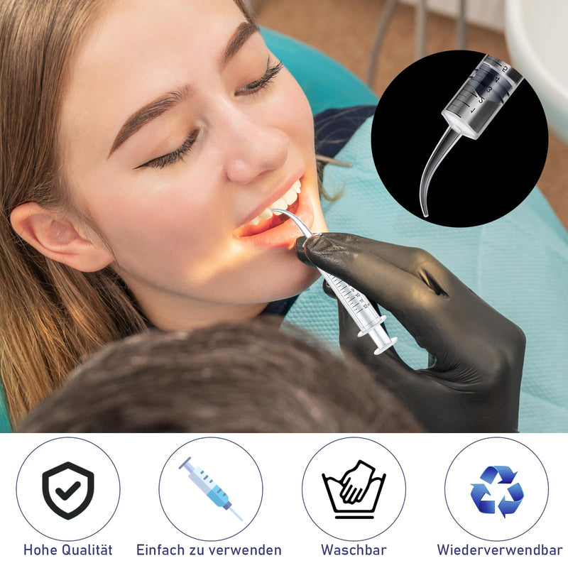 VEGCOO Pack of 15 Oral Dental Syringes, 12 ml Curved End Syringes for Dental Care, Pet Care