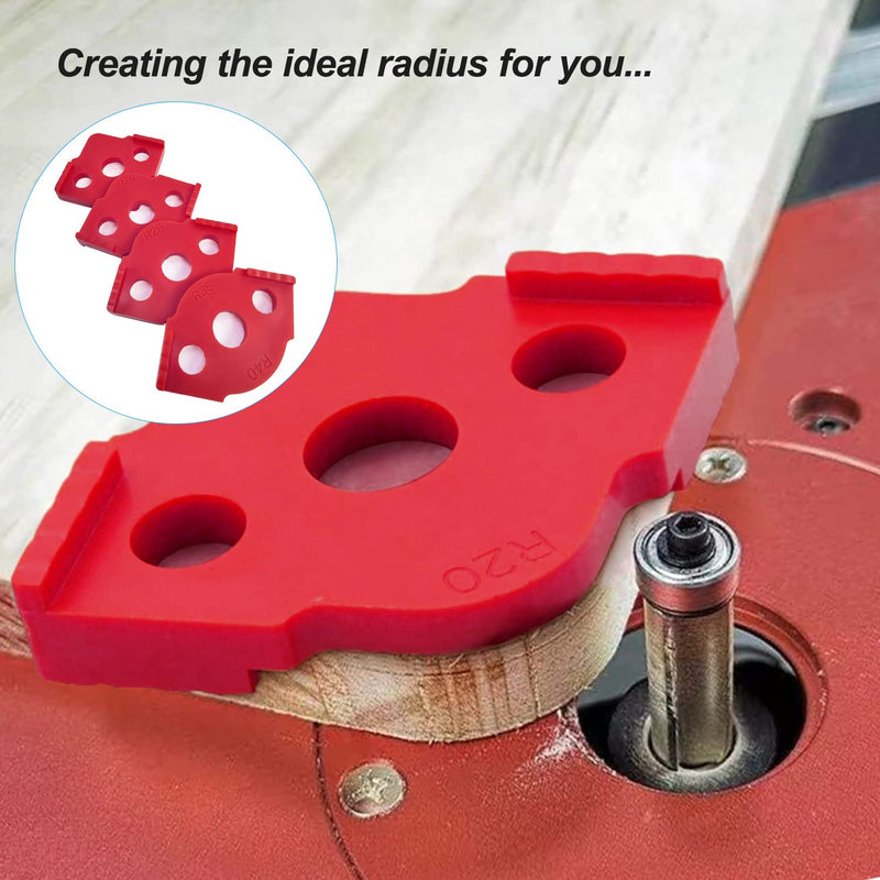 [Australia - AusPower] - Set of 4 Milling Templates for Router, Radius Jig Router Templates, for Hand Edge Trimmer, Engraving Machine, Woodworking Tool (R5 R10 R15 R20 R25 R30 R35 R40) Rot 