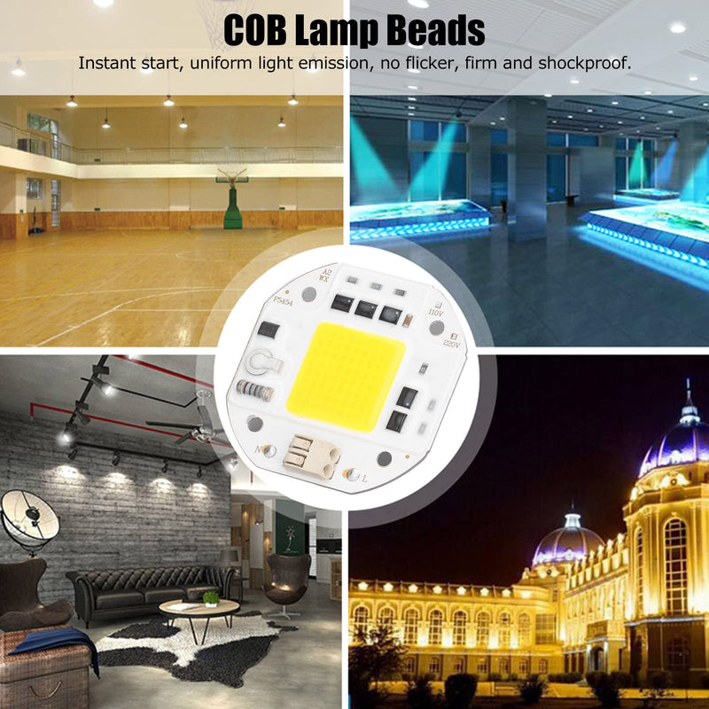 [Australia - AusPower] - Hapivida High Power LED Chip, Super Bright Integrated Chip Light Source Pearl for DIY Lighting, 100 W Warm White, Aluminium, SMD Light Emitter Components for Floodlights and Landscape Lighting 
