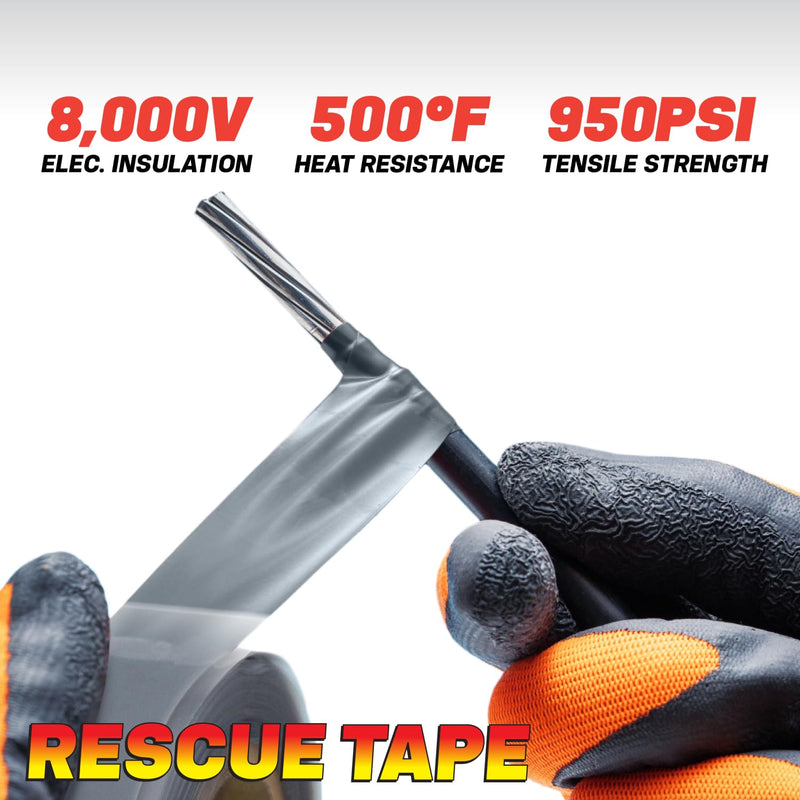 Bond It Rescue Tape, Self-Fusing Silicone Tape, Emergency Plumbing Pipe & Radiator Hose Repair, Electrical Insulation, Waterproof, 950PSI, 1" Width x 36' Length x 0.02" Thick, Clear White 1" x 36' x 20mil