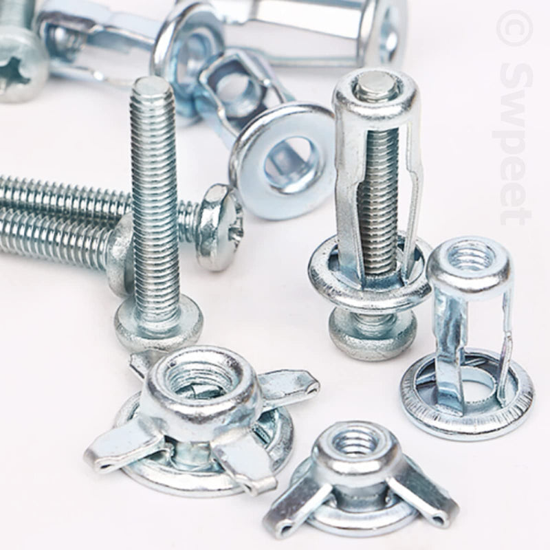 [Australia - AusPower] - Swpeet 30Pcs M4 M5 M6 Jack Nuts Petal Nuts Expansion Nut Thins Fixings Dowels with Screws Assembly for Hollow Wall Iron Skin Line Use in Thin Soft Wall (Assortment Kit) Assortment Kit 
