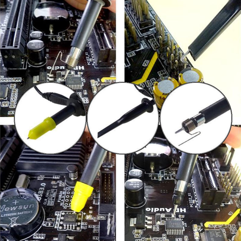 [Australia - AusPower] - P2200 Oscilloscope Probe 200MHz High Frequency, BNC Connector with X1/X10 Attenuation Switch, Professional Grade Test Clip for Oscilloscopes 