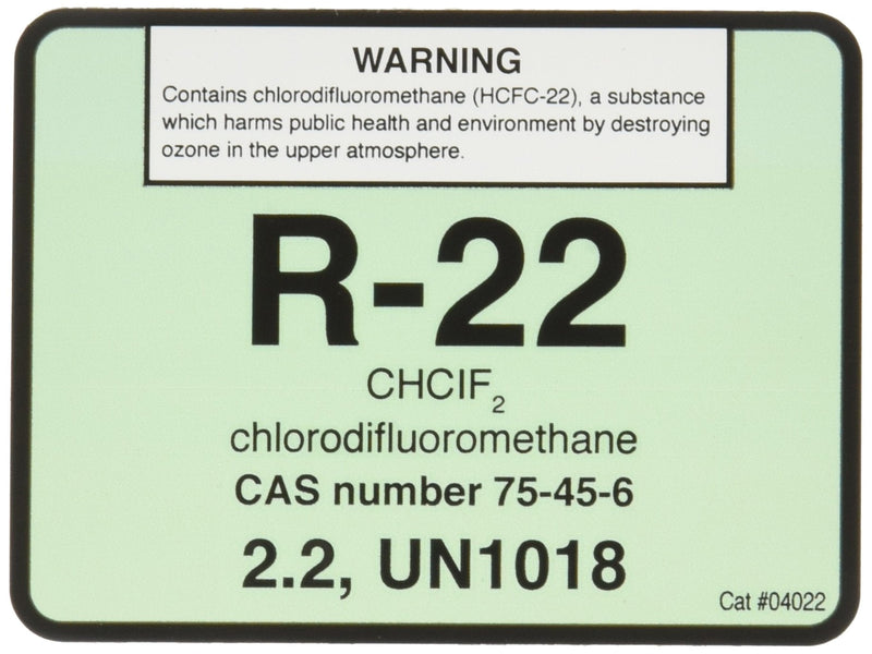 Diversitech R-22 Cylinder Tank Labels (04022), 3 * 4 inches