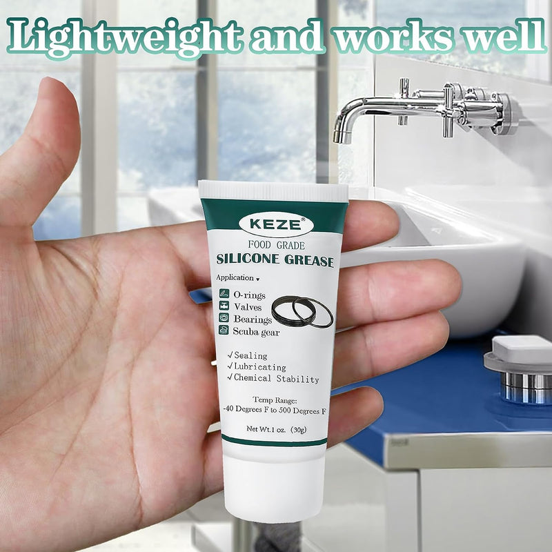 [Australia - AusPower] - Food Grade Silicone Grease for Plumber Faucet O Rings Lubricant 1 oz 2-Pack with Brush Silicone Grease 2-Pack 