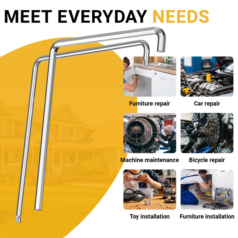 [Australia - AusPower] - 2 Piece Window Adjustment Tool Set, Curved Hexagonal 4 mm and Torx TX15, for Adjusting Windows and Balcony Doors, Adjustment Key Window for Versatile Adjustment of Window Fittings 